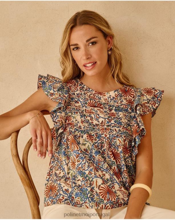 top tibéria babado Polin et moi JV4FH277 roupas cru