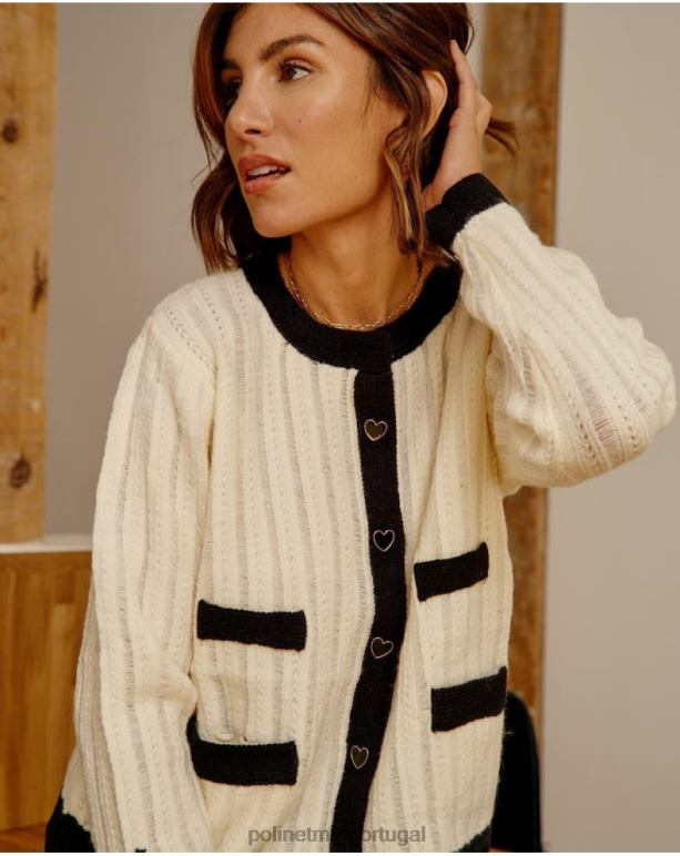 botões de cardigan davinia Polin et moi JV4FH358 roupas cru