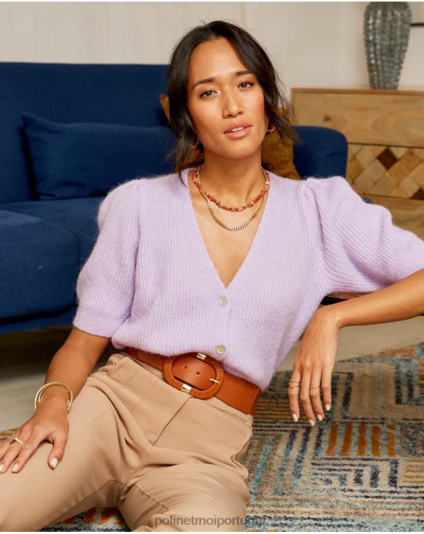 cardigan ponto clarisa Polin et moi JV4FH351 roupas lilás