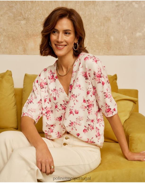 casaco floral famara Polin et moi JV4FH352 roupas rosa