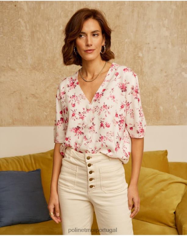 casaco floral famara Polin et moi JV4FH352 roupas rosa