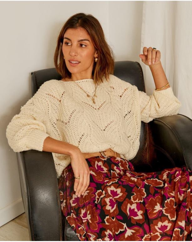 suéter largo priscilla Polin et moi JV4FH354 roupas cru