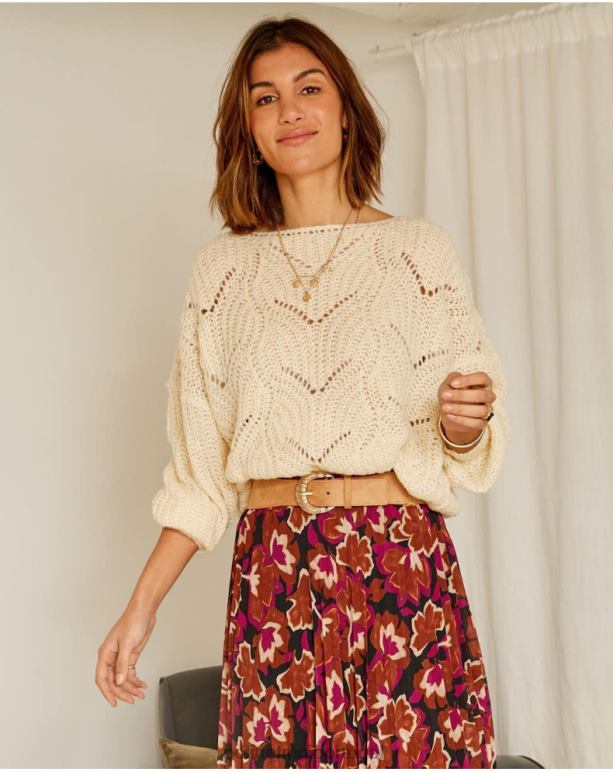 suéter largo priscilla Polin et moi JV4FH354 roupas cru