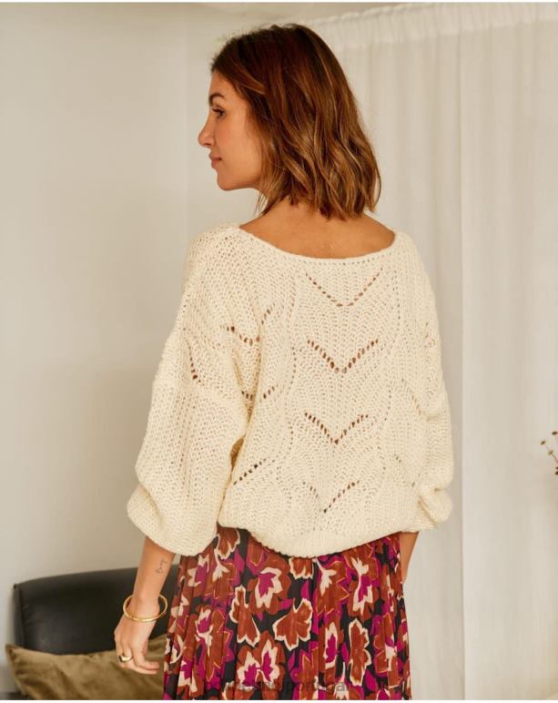 suéter largo priscilla Polin et moi JV4FH354 roupas cru