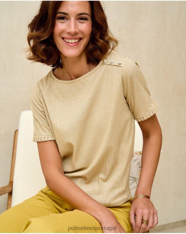 suéter simone nó Polin et moi JV4FH343 roupas ouro/platina