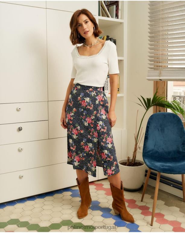 falda topos fabia Polin et moi JV4FH318 roupas marinho