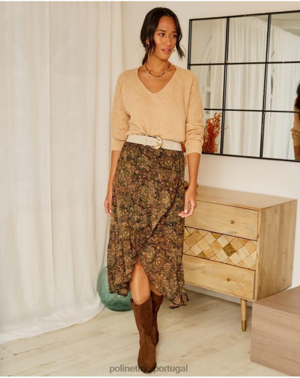 saia babado pastora Polin et moi JV4FH321 roupas caqui