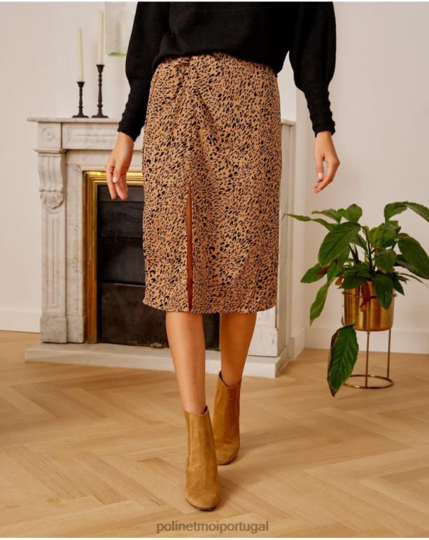 saia com nó de jade Polin et moi JV4FH312 roupas camelo