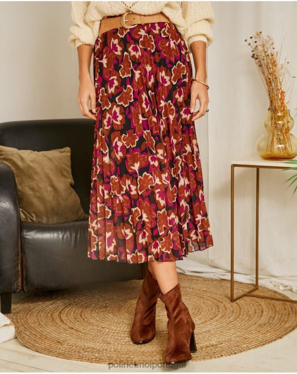 saia floral suzy Polin et moi JV4FH323 roupas framboesa