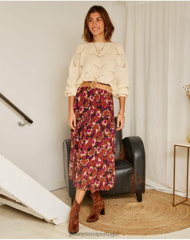 saia floral suzy Polin et moi JV4FH323 roupas framboesa