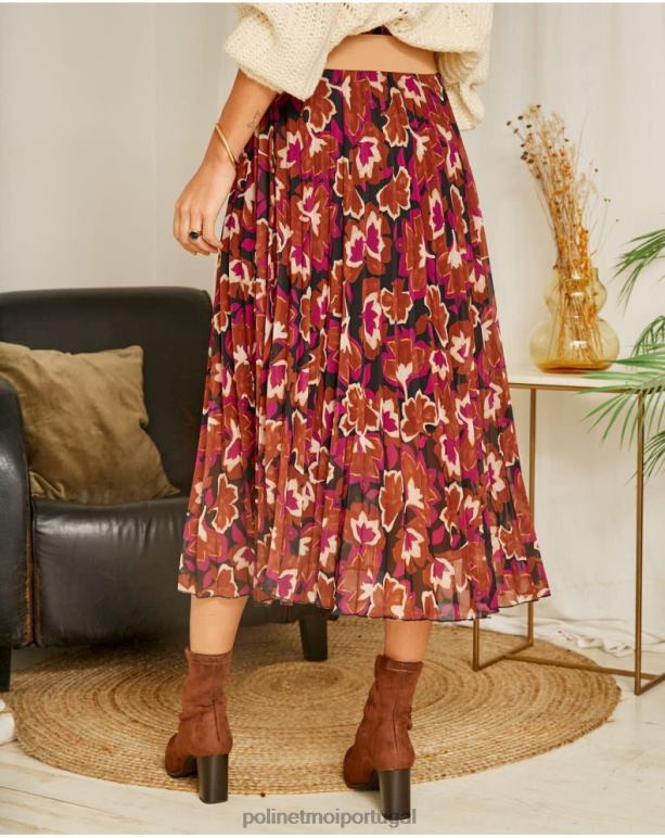 saia floral suzy Polin et moi JV4FH323 roupas framboesa