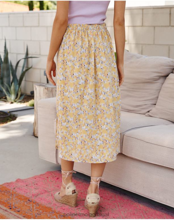 saia flores genevieve Polin et moi JV4FH297 roupas amarelo
