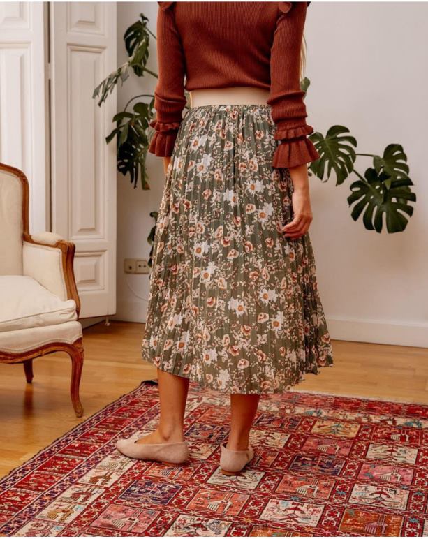 saia plissada dunia Polin et moi JV4FH299 roupas caqui