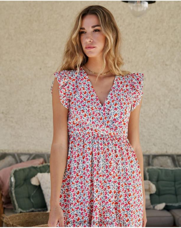 vestido assimétrico bessie Polin et moi JV4FH117 roupas cru