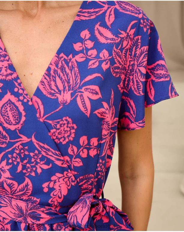 vestido babado dila Polin et moi JV4FH129 roupas pequeno azul