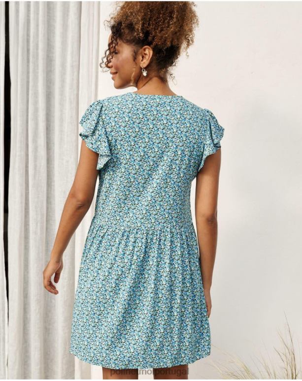 vestido babados lena Polin et moi JV4FH30 roupas pequeno azul