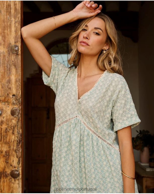 vestido babydoll magdalena Polin et moi JV4FH38 roupas água verde