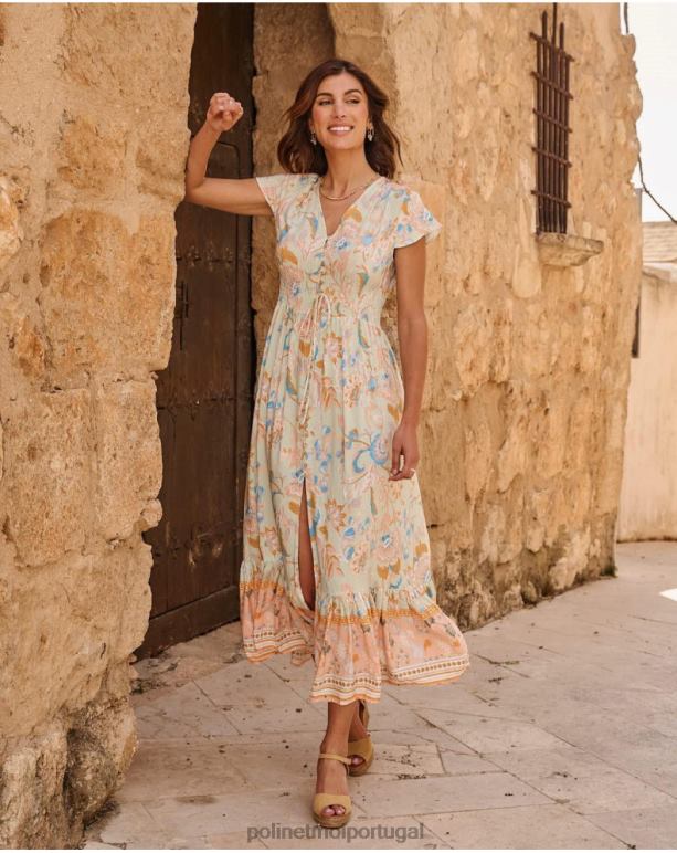 vestido boho ireny Polin et moi JV4FH36 roupas água verde