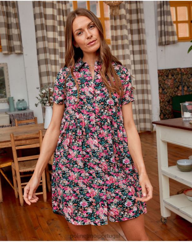 vestido camisa rebeca Polin et moi JV4FH143 roupas preto