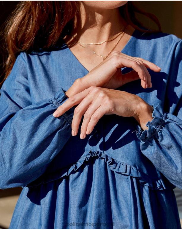 vestido cowboy milão Polin et moi JV4FH101 roupas jeans