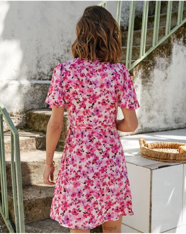 vestido cross-over corina Polin et moi JV4FH74 roupas rosa