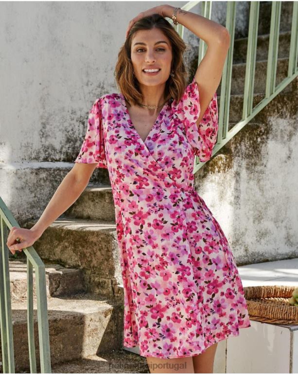 vestido cross-over corina Polin et moi JV4FH74 roupas rosa