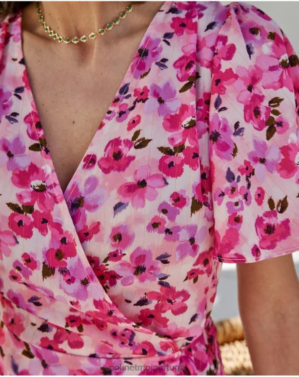 vestido cross-over corina Polin et moi JV4FH74 roupas rosa