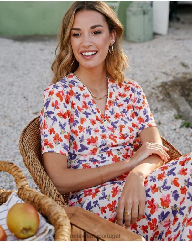 vestido cross-over gracia Polin et moi JV4FH92 roupas cru