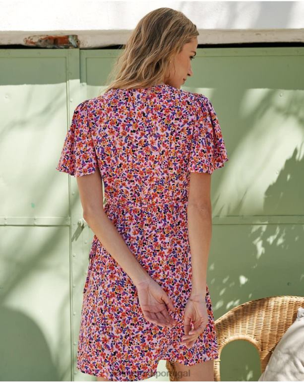 vestido cruzado carma Polin et moi JV4FH107 roupas lilás