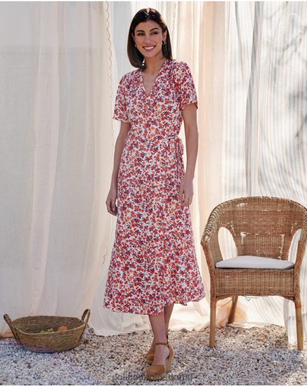 vestido cruzado dina Polin et moi JV4FH57 roupas manga