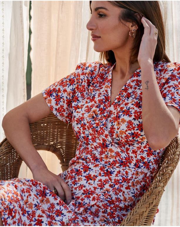 vestido cruzado dina Polin et moi JV4FH57 roupas manga