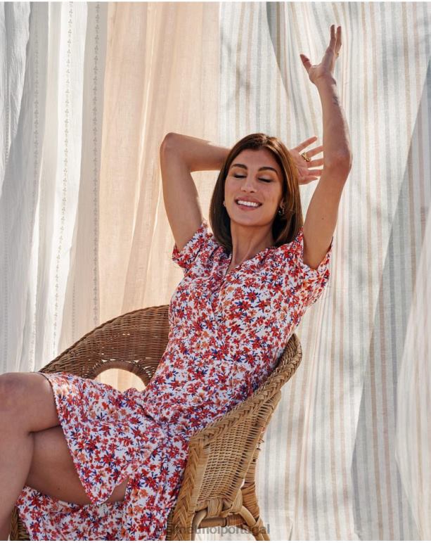 vestido cruzado dina Polin et moi JV4FH57 roupas manga