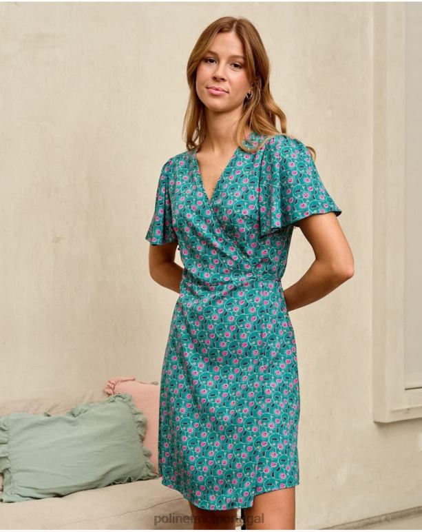 vestido cruzado doli Polin et moi JV4FH87 roupas floresta verde