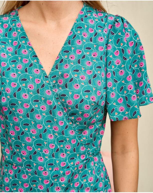 vestido cruzado doli Polin et moi JV4FH87 roupas floresta verde