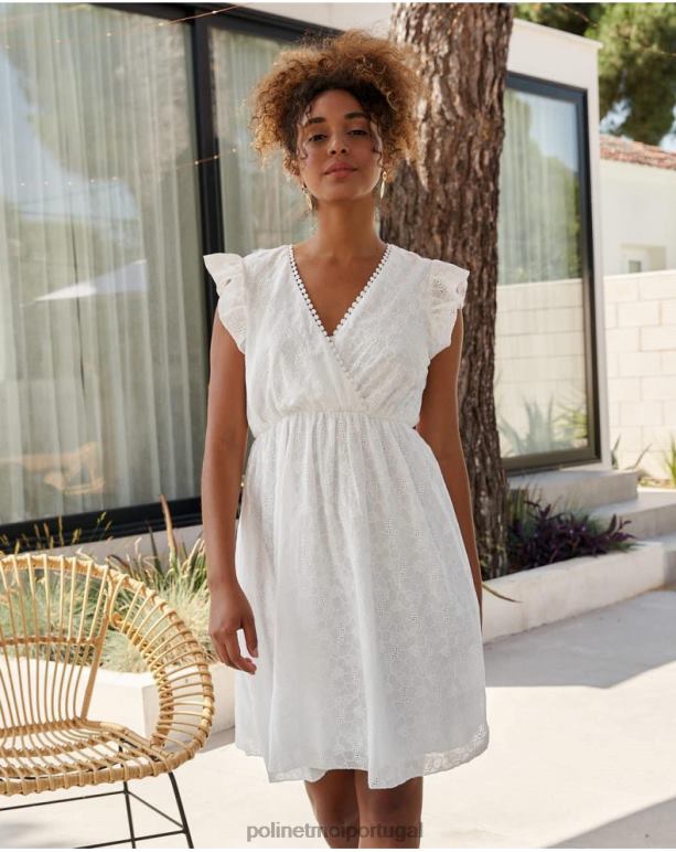 vestido curto diane Polin et moi JV4FH384 roupas branco