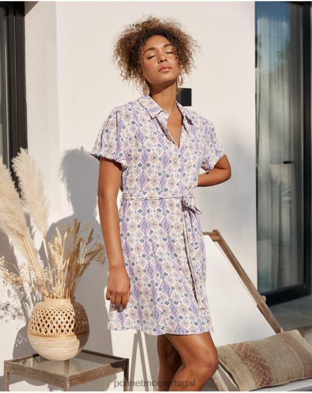 vestido curto liso Polin et moi JV4FH43 roupas lilás