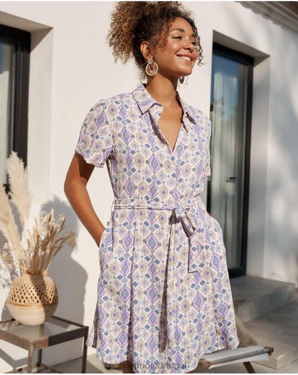 vestido curto liso Polin et moi JV4FH43 roupas lilás