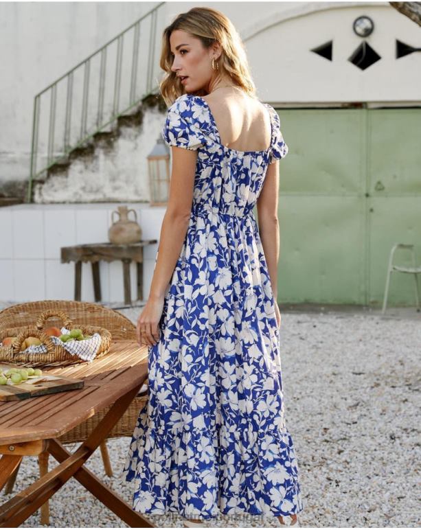 vestido de flores nikka Polin et moi JV4FH102 roupas pequeno azul