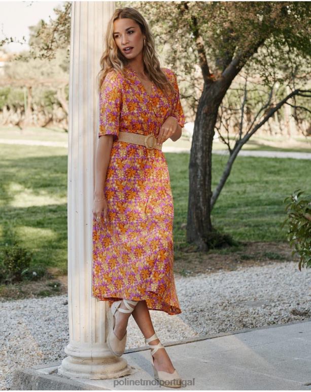 vestido esvoaçante rosela Polin et moi JV4FH108 roupas manga