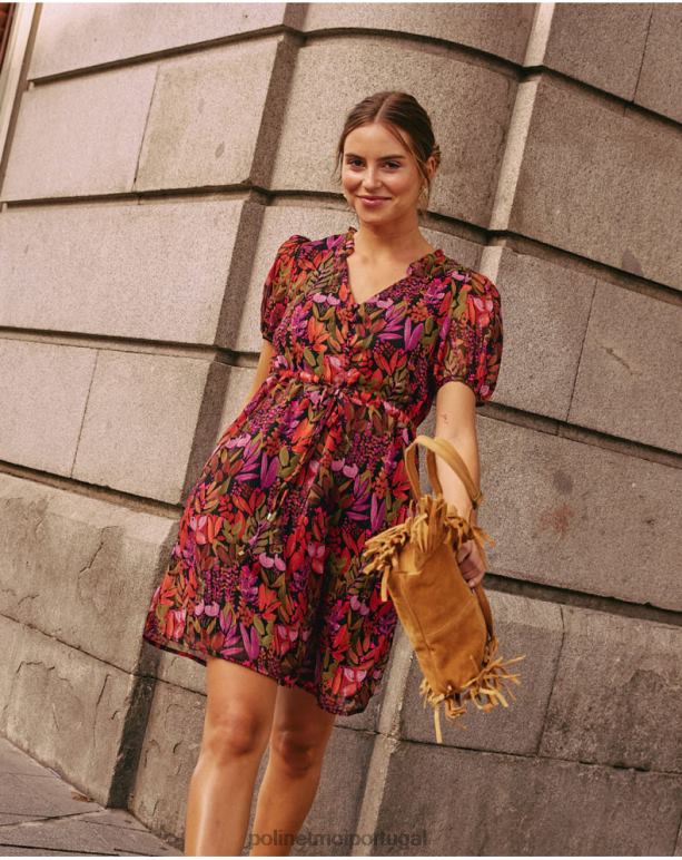 vestido fluido maitane Polin et moi JV4FH73 roupas marrom