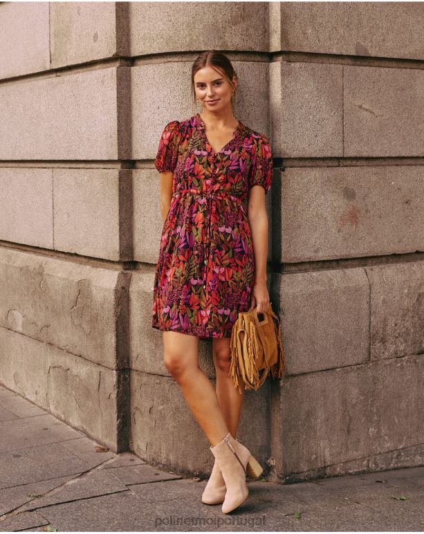 vestido fluido maitane Polin et moi JV4FH73 roupas marrom