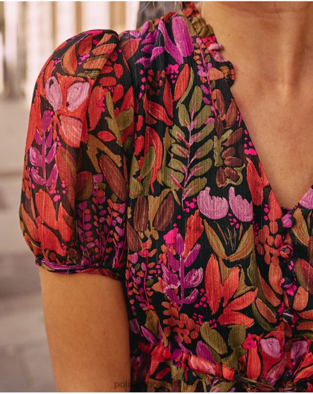 vestido fluido maitane Polin et moi JV4FH73 roupas marrom