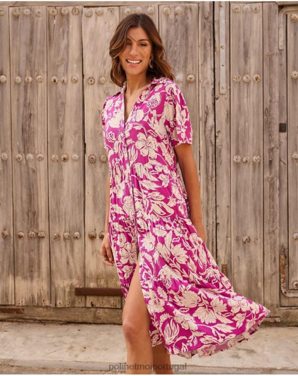 vestido longo silva Polin et moi JV4FH77 roupas beringela