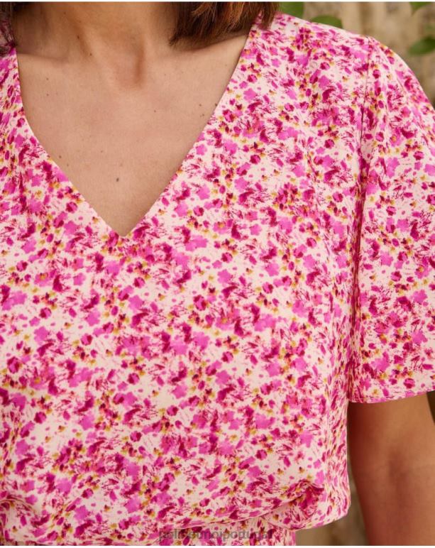 vestido manga yolanda Polin et moi JV4FH76 roupas fúcsia