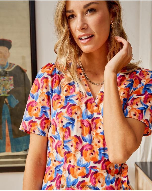 vestido midi flores hannah Polin et moi JV4FH95 roupas laranja