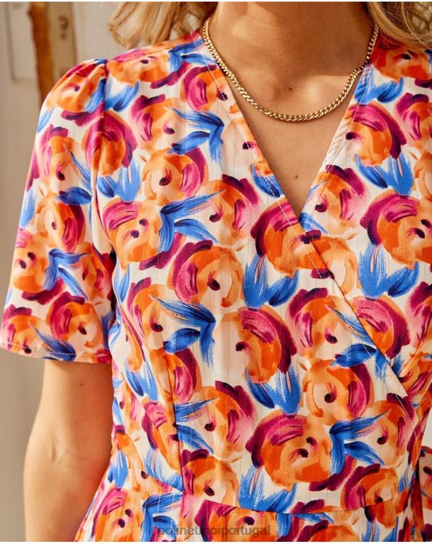 vestido midi flores hannah Polin et moi JV4FH95 roupas laranja