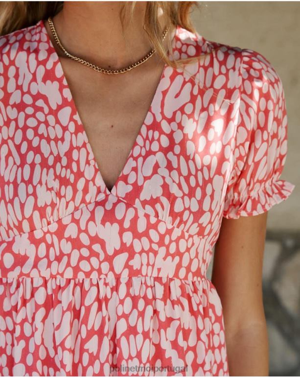 vestido motas jakie Polin et moi JV4FH80 roupas salmão