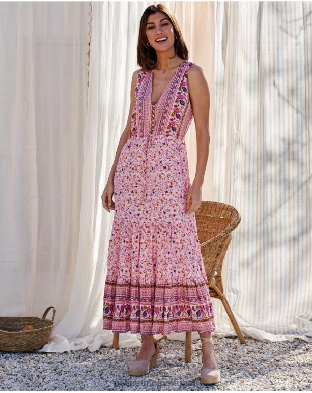 vestido queimado clia Polin et moi JV4FH79 roupas rosa