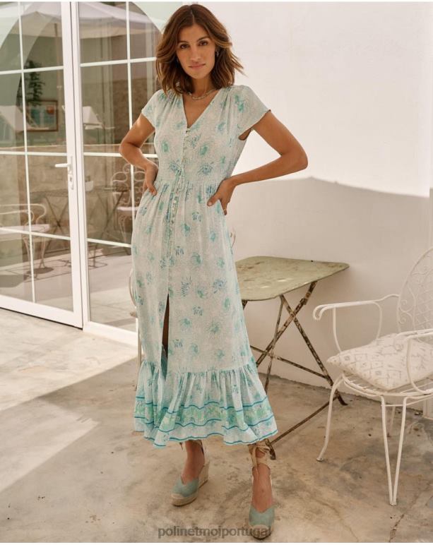 vestido queimado vicky Polin et moi JV4FH62 roupas turquesa