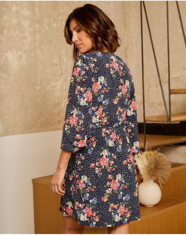 vestido topos fabia Polin et moi JV4FH133 roupas marinho